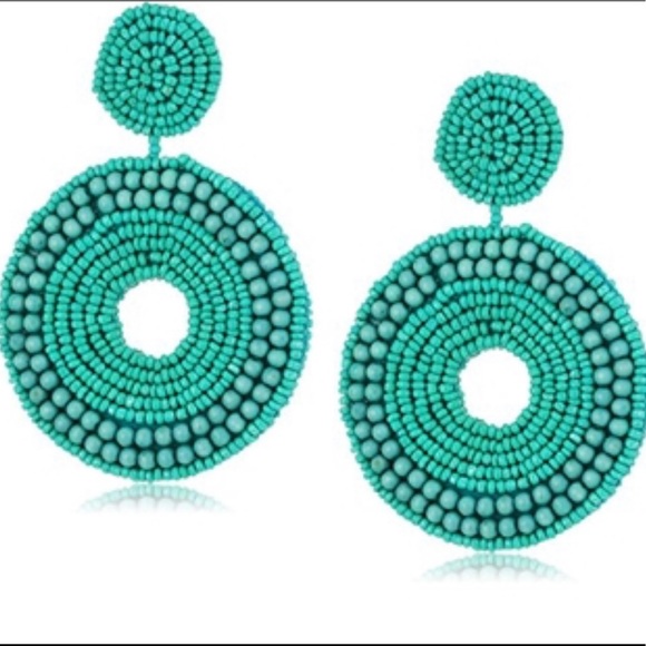 Kenneth Jay Lane Turquoise Bead Clip-On Earrings - Picture 4 of 5